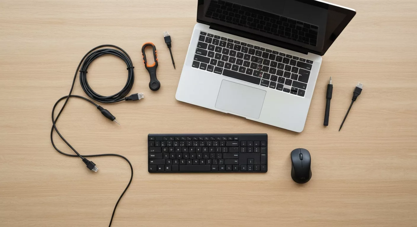 Computer support with a laptop and digital tools