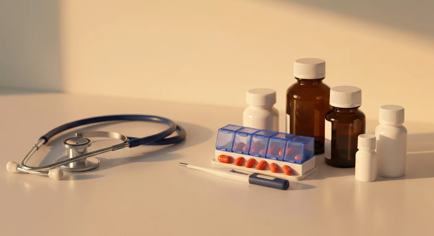 Material de cuidados y seguimiento de salud organizado