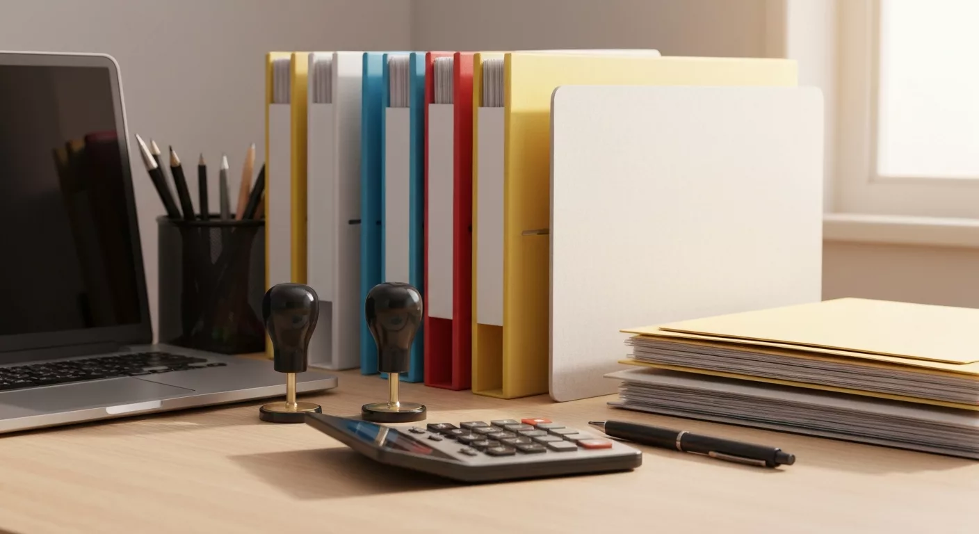 Administrative support with computer and documents